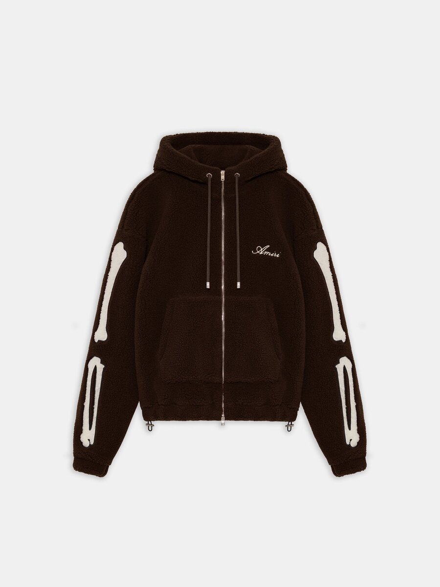 SWEAT À CAPUCHE ZIP EN POLAIRE « Bones »