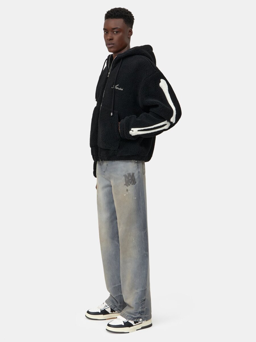 SWEAT À CAPUCHE ZIP EN POLAIRE « Bones »