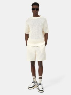 T-SHIRT EN MAILLE CROCHETÉE AMIRI
