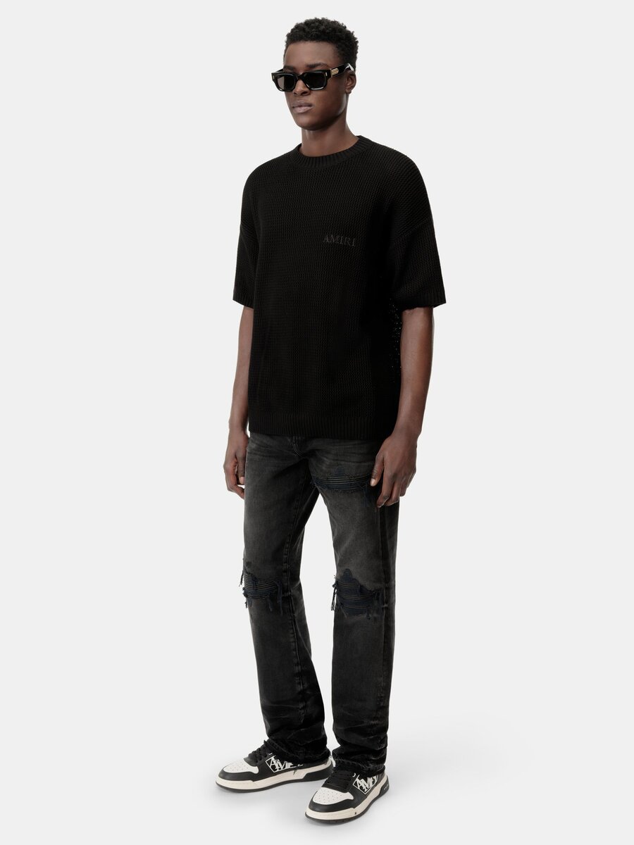 T-SHIRT EN MAILLE CROCHETÉE AMIRI