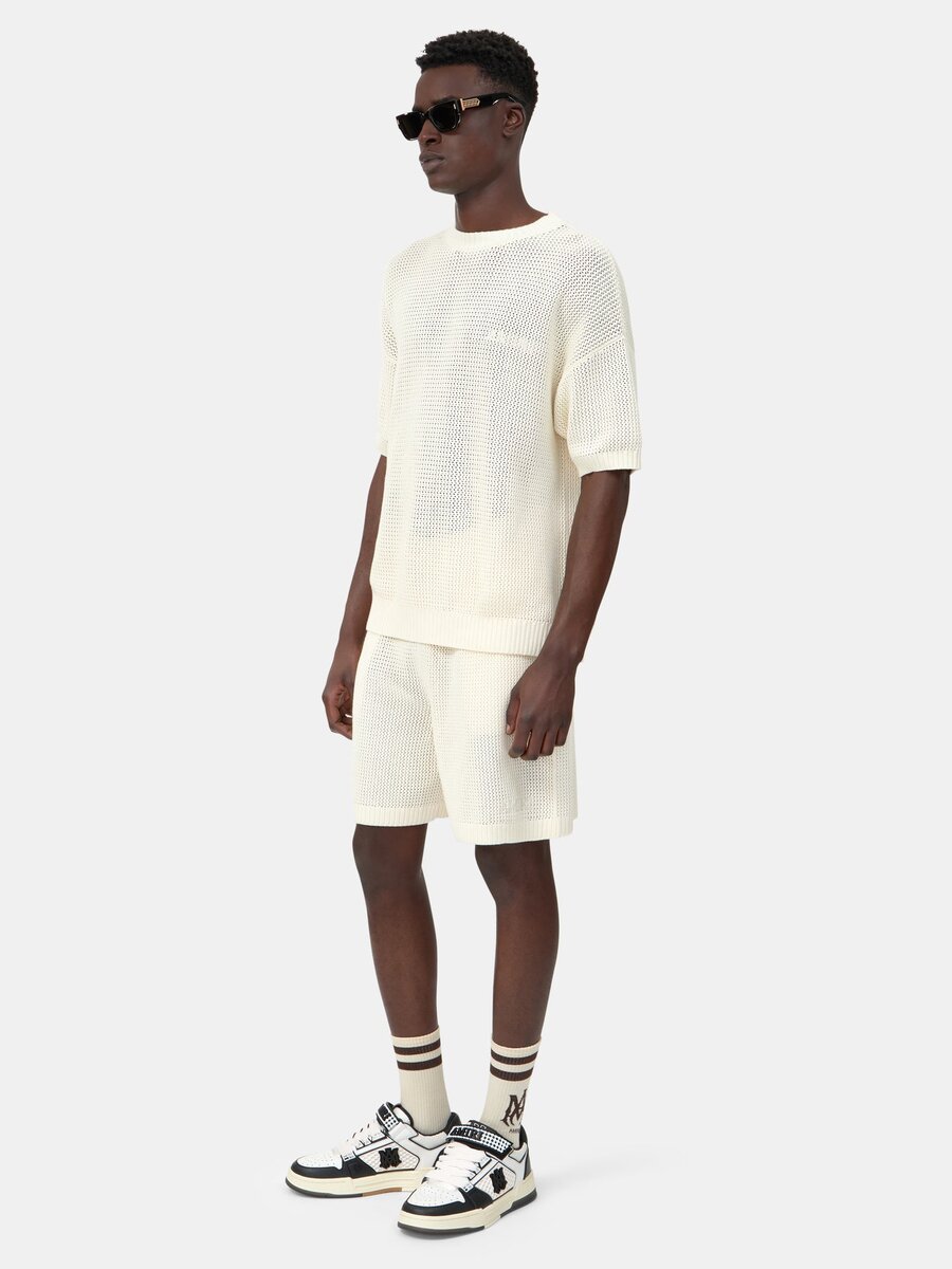T-SHIRT EN MAILLE CROCHETÉE AMIRI