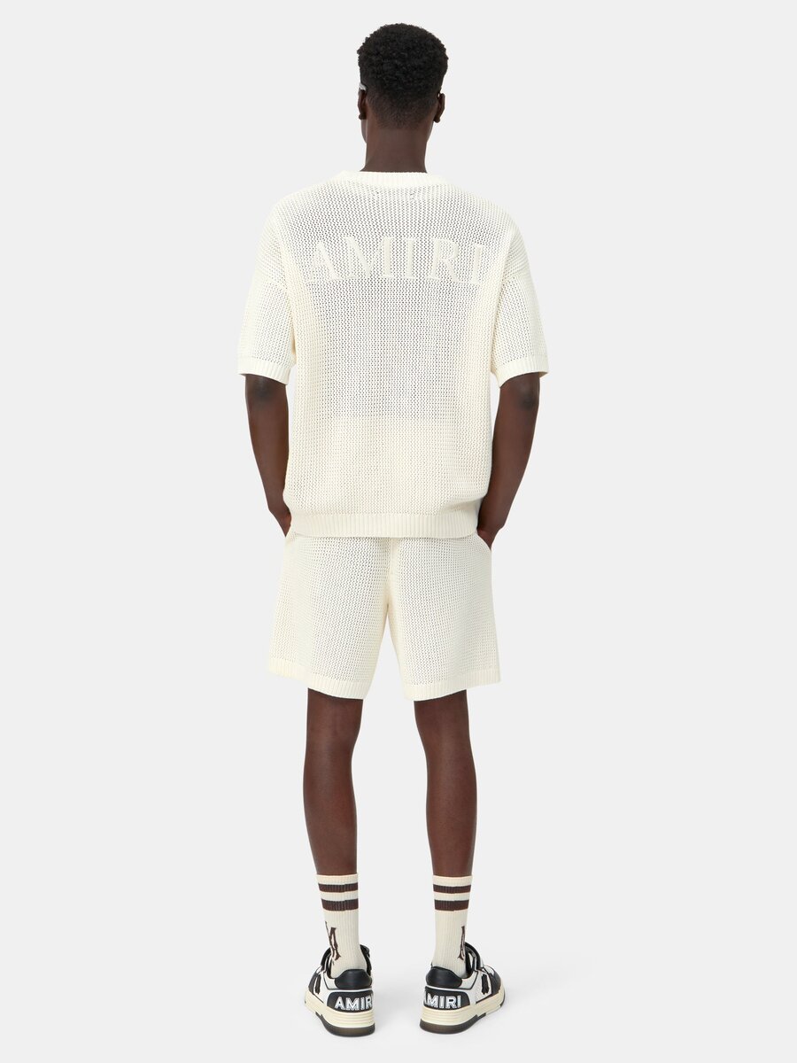 T-SHIRT EN MAILLE CROCHETÉE AMIRI