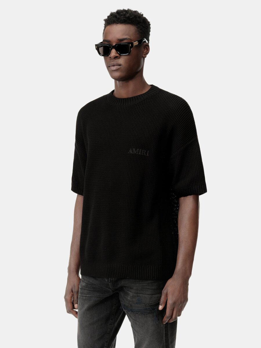 T-SHIRT EN MAILLE CROCHETÉE AMIRI