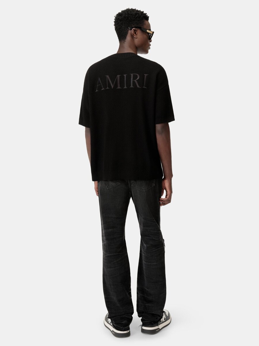 T-SHIRT EN MAILLE CROCHETÉE AMIRI