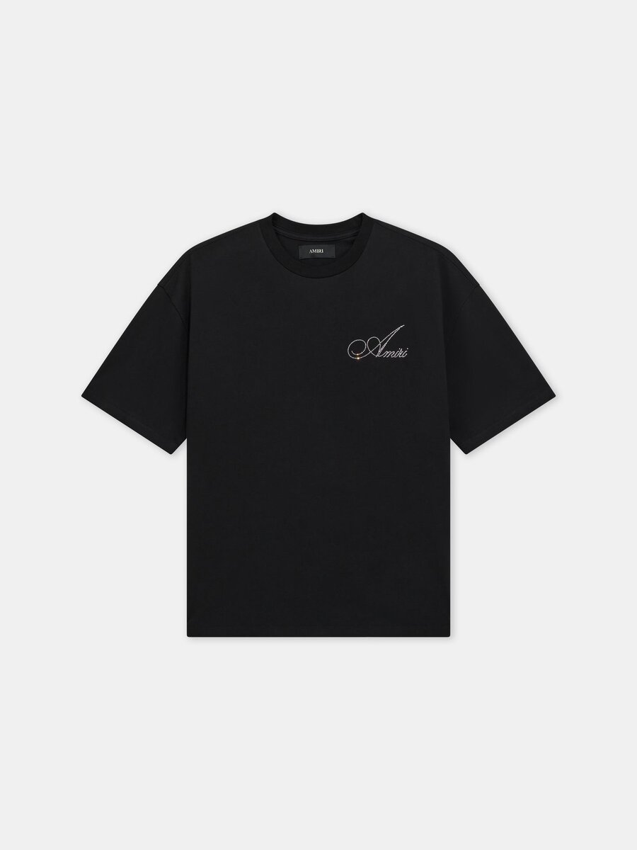 T-SHIRT OVERSIZE CRYSTAL AMIRI SCRIPT