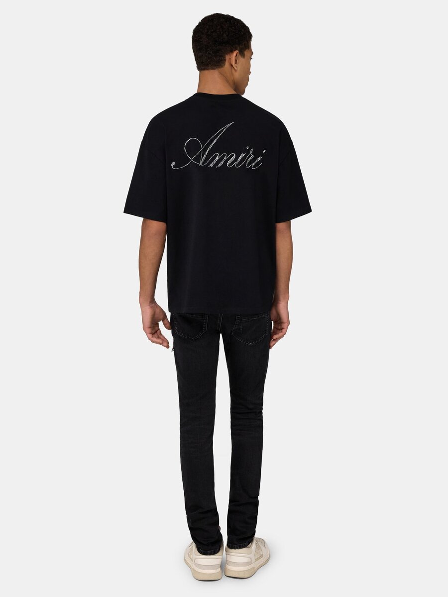 T-SHIRT OVERSIZE CRYSTAL AMIRI SCRIPT
