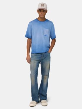 T-SHIRT À POCHES DÉCOLORÉ