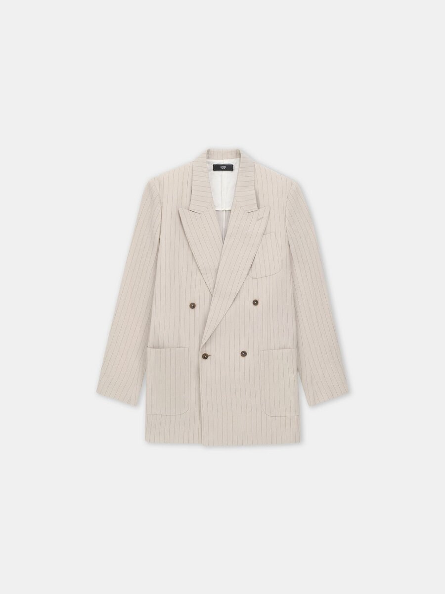 VESTE À DOUBLE BOUTONNAGE RAYÉE