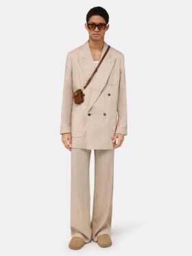 VESTE À DOUBLE BOUTONNAGE RAYÉE